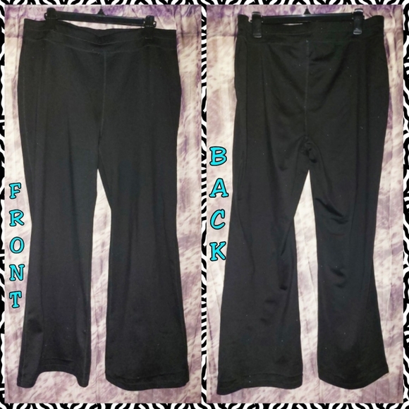 Style&Co Sport brand Black Flare Leg Pull-On Soft Knit Pants Sz Large - Picture 2 of 6